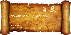 Moharics Eliána névjegykártya